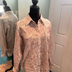 Wrangler Women’s Paisley Button-Up Shirt with Lace Yokes